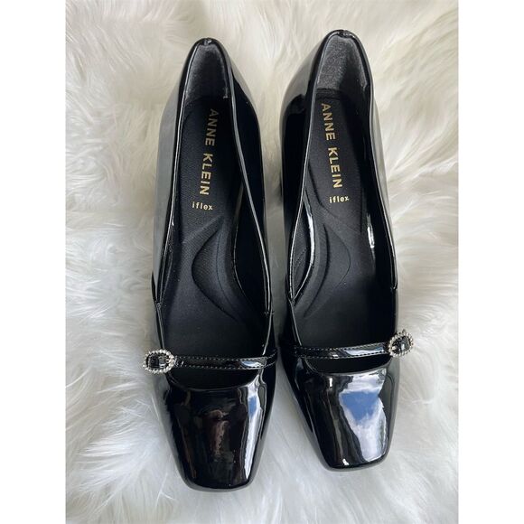 🆕 Anne Klein Laural Mary Jane Pump Black Patent Leather Size 6.5 - Picture 6 of 14